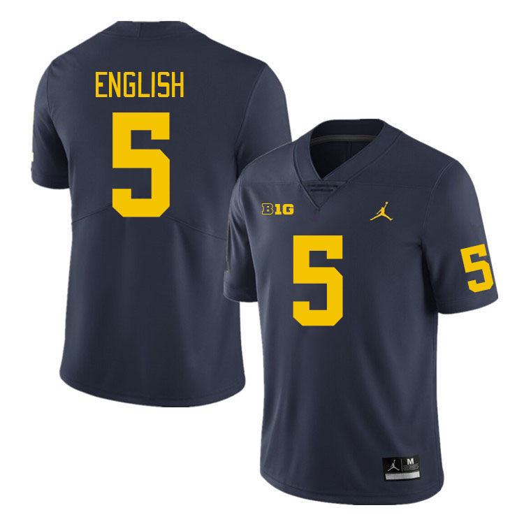 Michigan Wolverines #5 Karmello English College Football Jerseys Stitched Sale-Navy